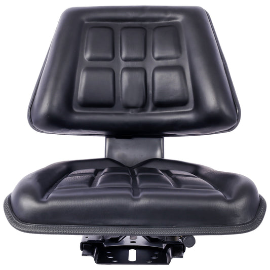 Tractor Seat w/ Backrest Black Slide Track Steel/PVC Compact Mower SolidRoot Buy Furniture USA