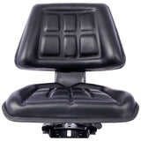 Tractor Seat w/ Backrest Black Slide Track Steel/PVC Compact Mower SolidRoot Buy Furniture USA