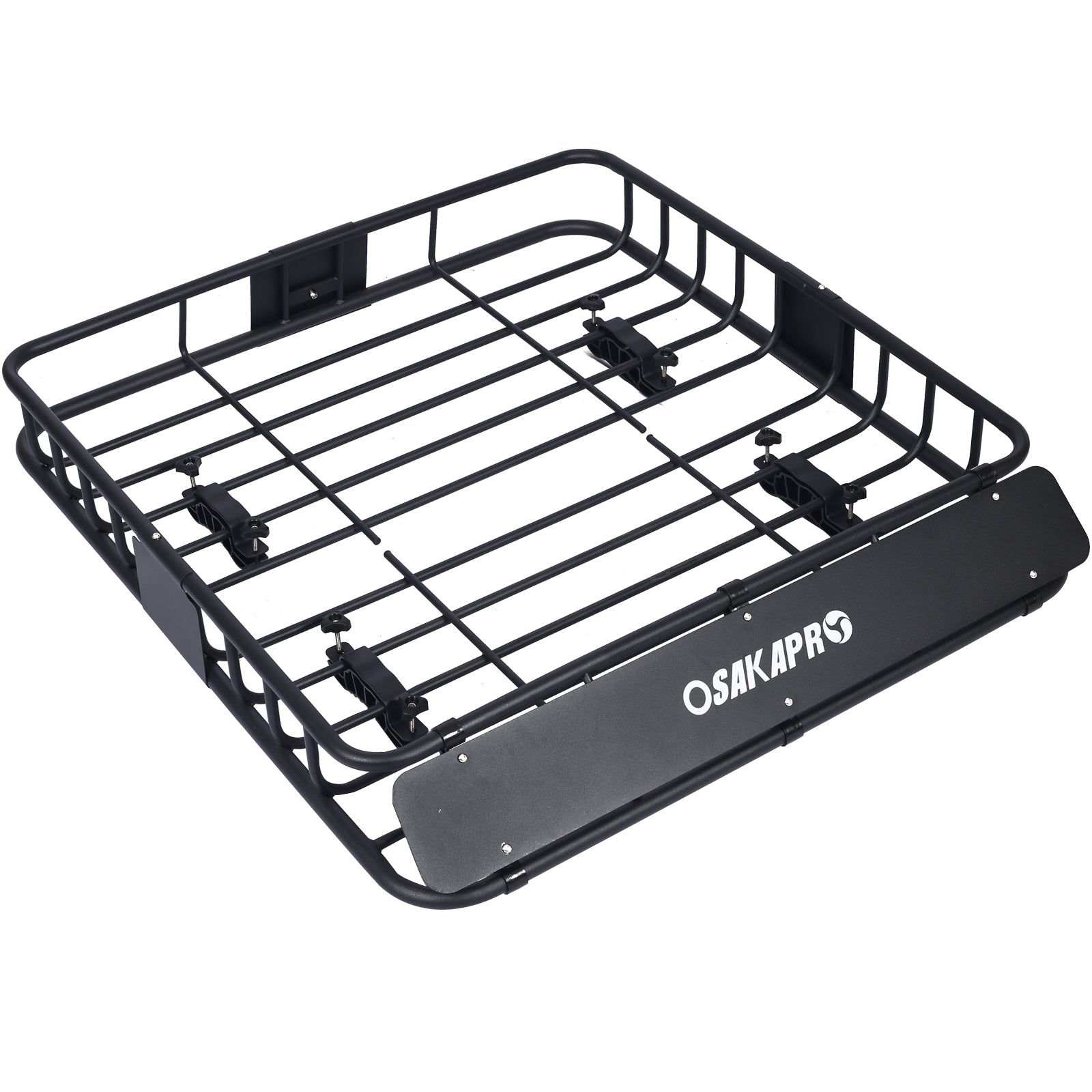 Rooftop Cargo Carrier Basket Motoring Roof Rack, Top Mount Roof Rack, Black Steel, 43 Inches SolidRoot Buy Furniture USA
