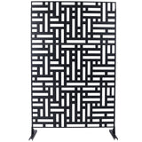 Outdoor & Indoor Privacy Screen Metal Privacy Screen 76' H×48' W, Freestanding Decorative Privacy Screen for Deck Balcony Patio SolidRoot Buy Furniture USA