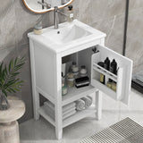 20' Bathroom Vanity with Sink, Bathroom Cabinet with Soft Closing Door, Storage Rack and Open Shelf, White(Old SKU:WF308492AAK/N725P220604K) SolidRoot Buy Furniture USA