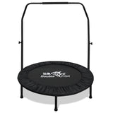 DOUBLE FISH[Foldable Trampoline] 440lbs Capacity Foldable Trampoline for Adults 38'Rebounder with Adjustable Handle Bar, Thickened Steel Frame, Indoor/Outdoor Fitness  Perfect for Leg Muscle Exerci - SolidRoot Buy Furniture USA