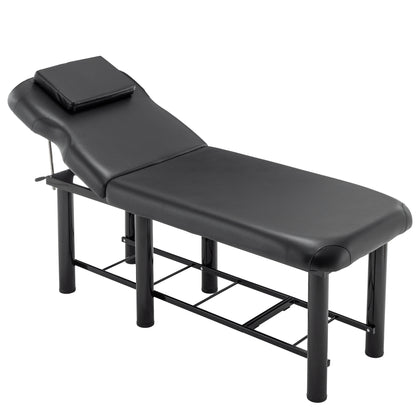 Professioanl Massage Table , Backrest Adjustable, Removable Headrest, Bottom Shelf Storage , Memory Foam Layer Salon Bed,Black SolidRoot Buy Furniture USA