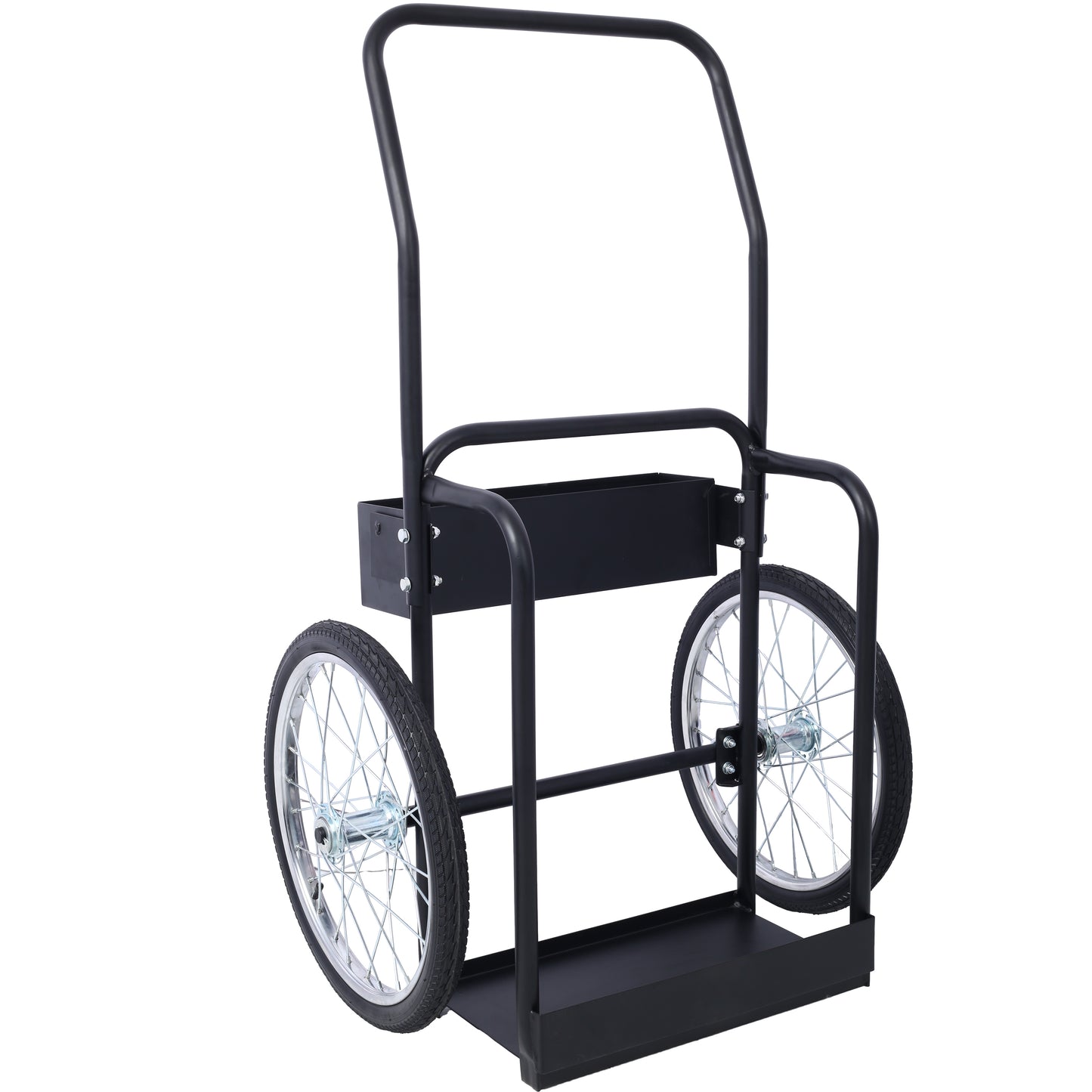 Large Dual Oxygen Tank Cart Dolly Double Cylinder Cart, 20' pneumatic Wheels Includes two fastening belts ,black SolidRoot Buy Furniture USA