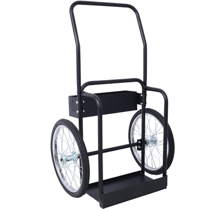 Large Dual Oxygen Tank Cart Dolly Double Cylinder Cart, 20' pneumatic Wheels Includes two fastening belts ,black SolidRoot Buy Furniture USA