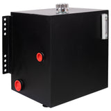 25 Gallon 12 Gauge Steel Hydraulic Fluid Reservoir Tank with Inlet 2' FNPT and Outlet 1-1/4' FNPT,Side Vertical-Mount, With Temp and Sight gauge, Black Color SolidRoot Buy Furniture USA