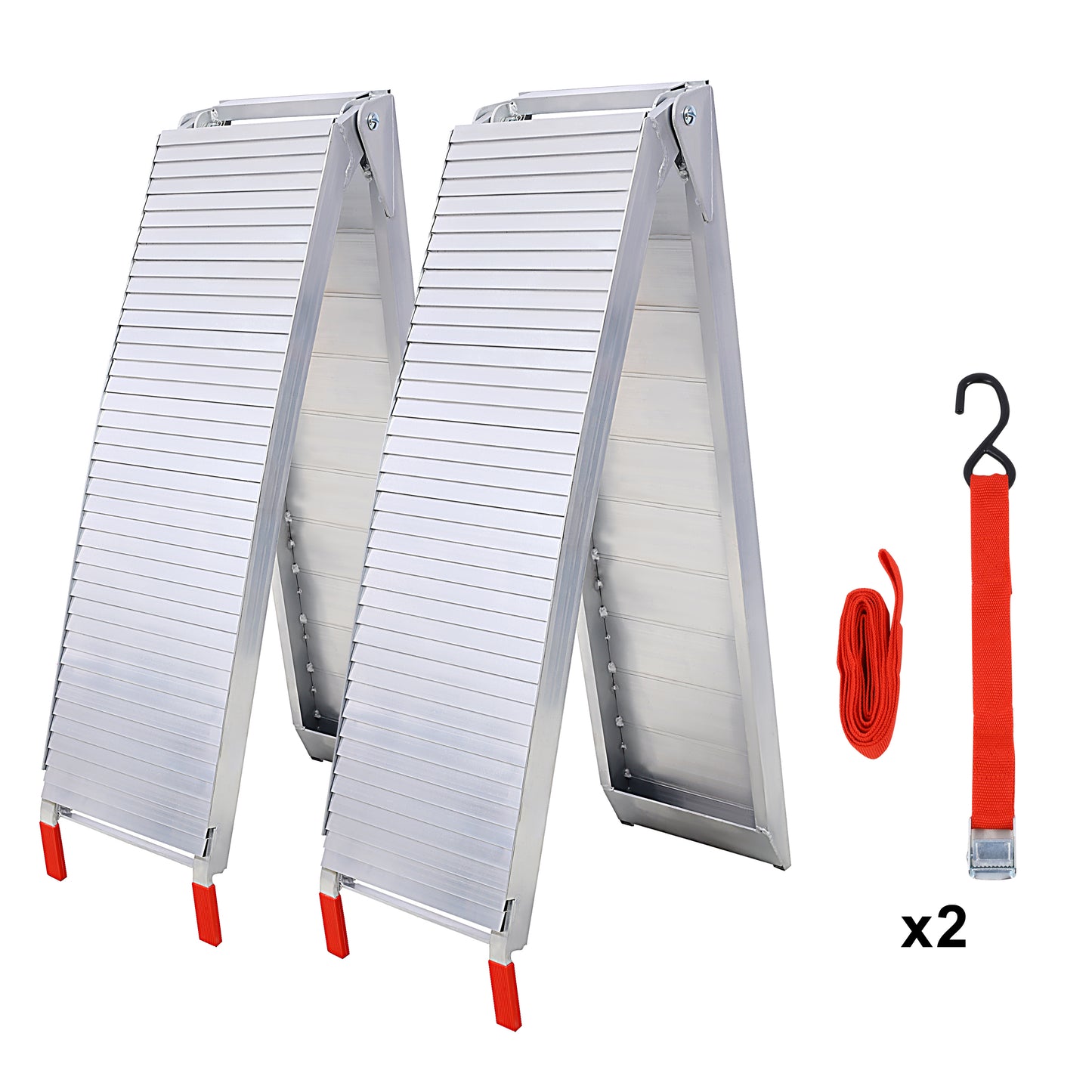 Truck Ramps, 80'x12' Portable Loading Ramps for Pickup Trucks 1500 LBS Capacity Aluminum Folding Ramps with Buckle for ATVs, Snowblower, Lawn Mowers, UTVs, Bike, 2PCS, SILVER SolidRoot Buy Furniture USA