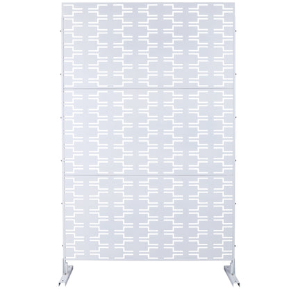Outdoor & Indoor Privacy Screen Metal Privacy Screen 76' H×48' W, Freestanding Decorative Privacy Screen for Deck Balcony Patio, Privacy Fence Panels for Outside Lawn Garden PS112 WHITE SolidRoot Buy Furniture USA