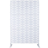 Outdoor & Indoor Privacy Screen Metal Privacy Screen 76' H×48' W, Freestanding Decorative Privacy Screen for Deck Balcony Patio, Privacy Fence Panels for Outside Lawn Garden PS112 WHITE SolidRoot Buy Furniture USA