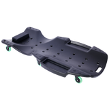 Plastic Creeper 48 Inch - Blow Molded Ergonomic HDPE Body with Padded Headrest & Dual Tool Trays - 440 Lbs Capacity BLACK SolidRoot Buy Furniture USA