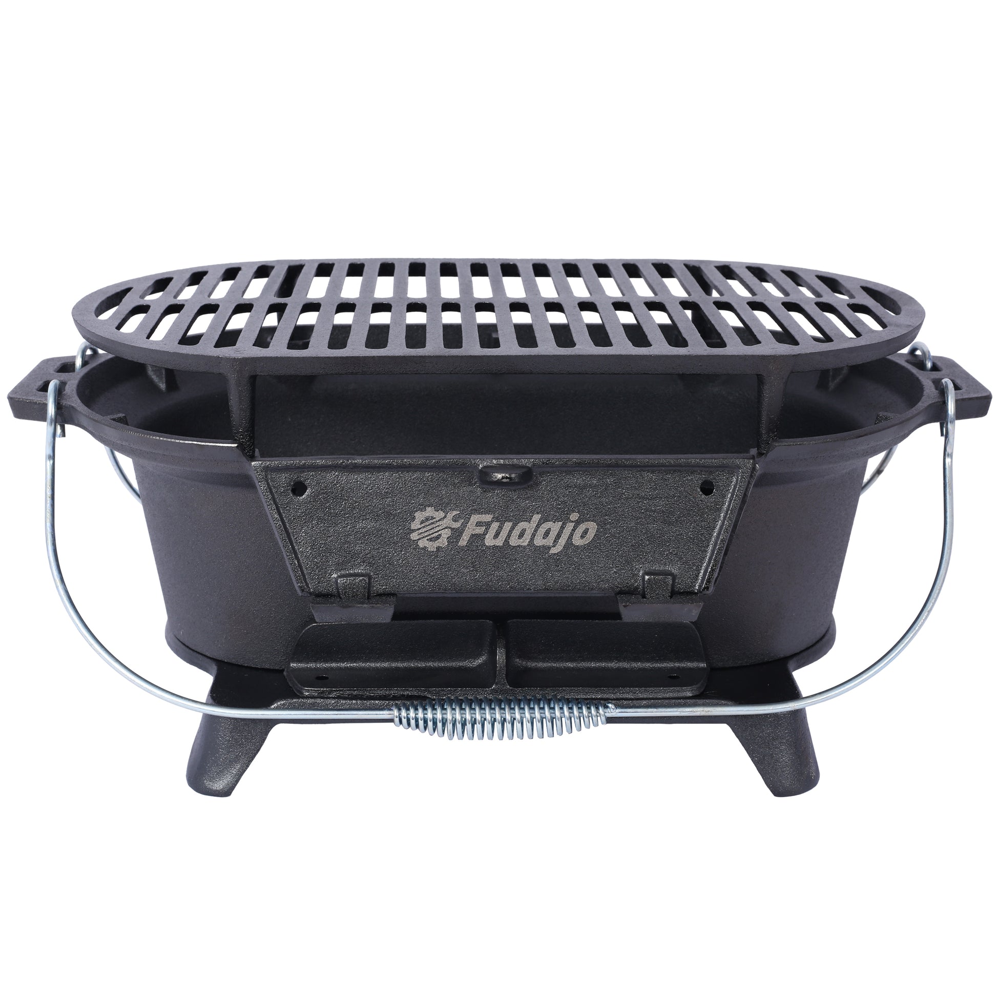 Oval Cast Iron Grill Outdoor, Portable Charcoal Grill and Tabletop Cast Iron Skillet - 100% Cast Iron, Enameled, Durable, Small Charcoal Grill, Camping Stove, Hibachi Grill SolidRoot Buy Furniture USA