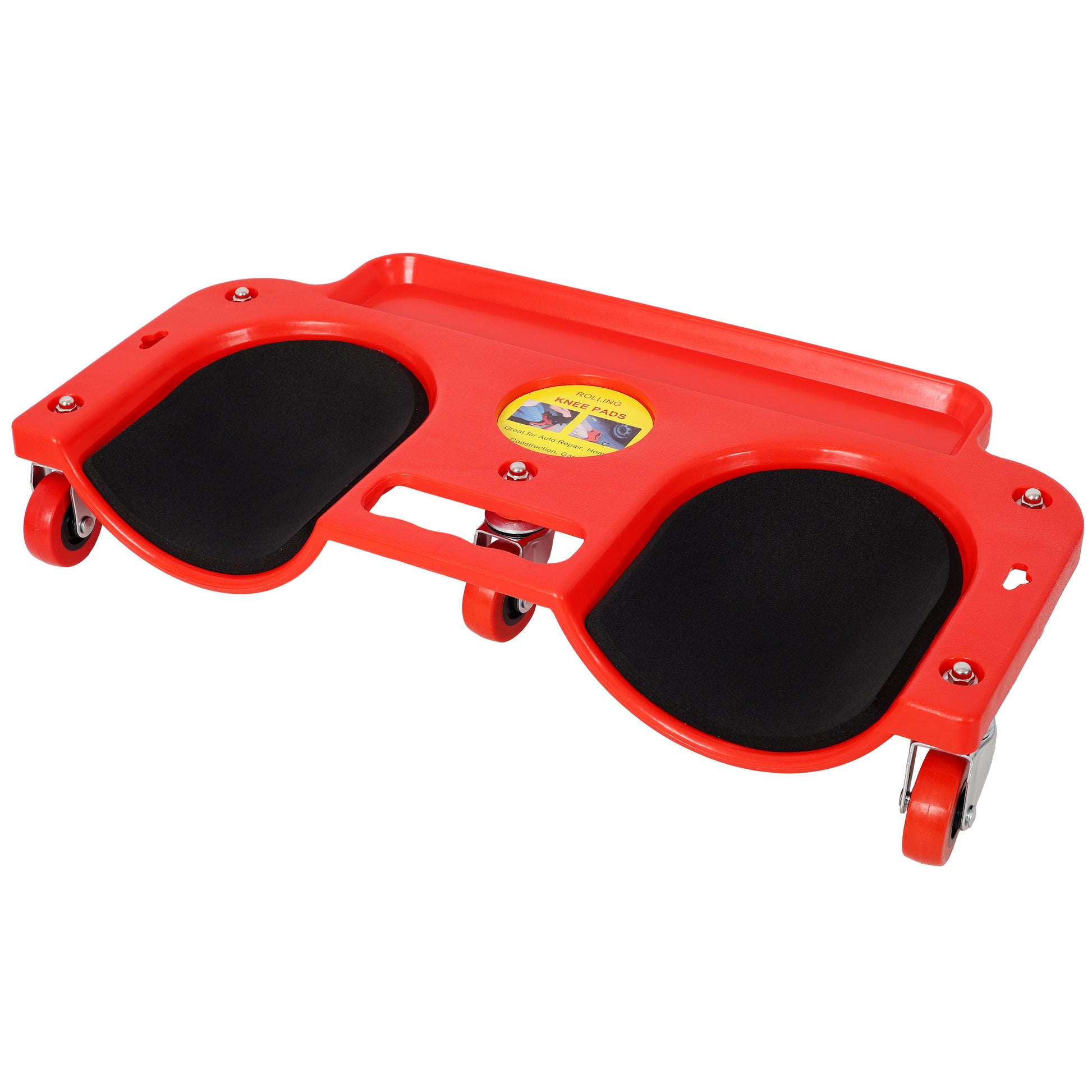 Rolling Knee Creeper Durable Knee Pads with 360 Degree Turn Casters and Tool Tray,for Garage Workshop Garden,Red SolidRoot Buy Furniture USA