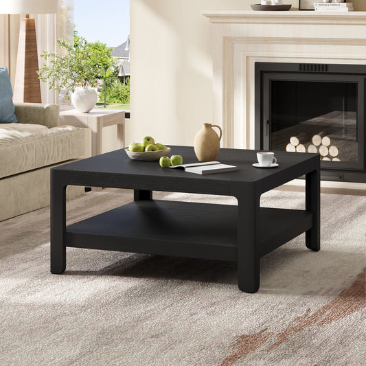 Modern Farmhouse Coffee Table with Soft Rounded Profile, Perfect for Living Room & Lounge - SolidRoot Buy Furniture USA