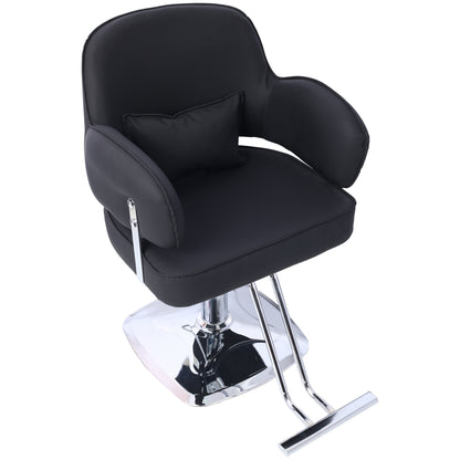 Heavy Duty Salon Styling Chair with Wide Seat & Square Base - Black Hydraulic Hairdressing Chair for Beauty Spa, Barber & Cosmetology SolidRoot Buy Furniture USA