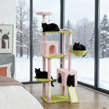 Large Cat Tower with Scratching Post & Board 74' Flower Cat Tree