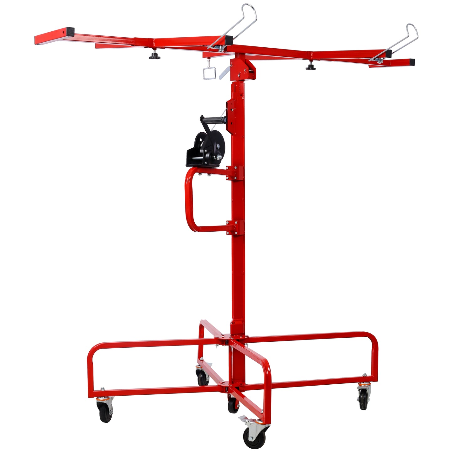 Drywall Lift Panel 16' Lift Drywall Panel Hoist Jack Lifter Jack Rolling Caster Wheel Sheetrock Drywall Lift Construction Tools,150-lb. Capacity, 4ft. x 16ft. Max. Sheet Size ,red SolidRoot Buy Furniture USA