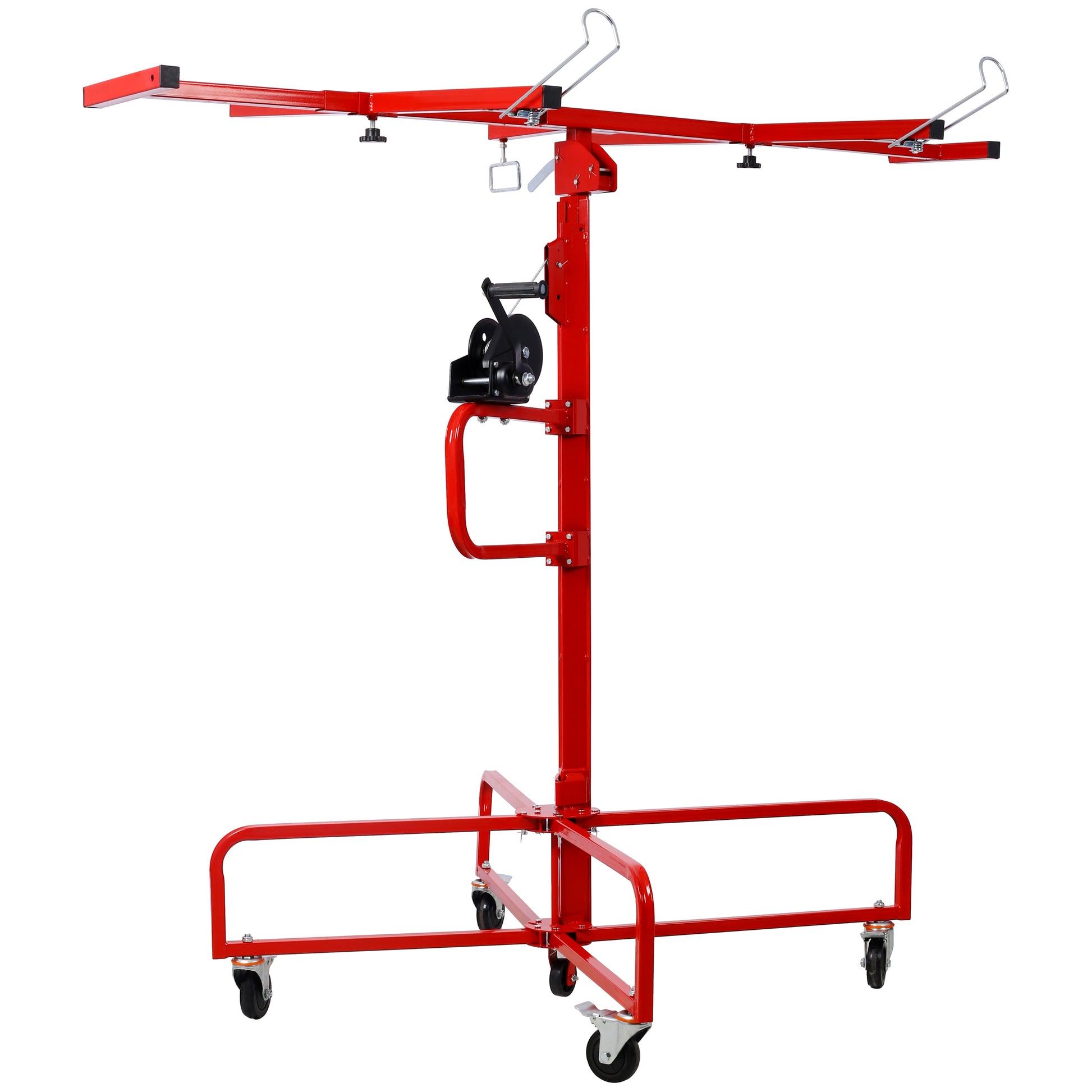 Drywall Lift Panel 16' Lift Drywall Panel Hoist Jack Lifter Jack Rolling Caster Wheel Sheetrock Drywall Lift Construction Tools,150-lb. Capacity, 4ft. x 16ft. Max. Sheet Size ,red SolidRoot Buy Furniture USA