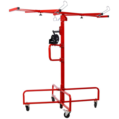 Drywall Lift Panel 16' Lift Drywall Panel Hoist Jack Lifter Jack Rolling Caster Wheel Sheetrock Drywall Lift Construction Tools,150-lb. Capacity, 4ft. x 16ft. Max. Sheet Size ,red SolidRoot Buy Furniture USA