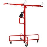 Drywall Lift Panel 16' Lift Drywall Panel Hoist Jack Lifter Jack Rolling Caster Wheel Sheetrock Drywall Lift Construction Tools,150-lb. Capacity, 4ft. x 16ft. Max. Sheet Size ,red SolidRoot Buy Furniture USA