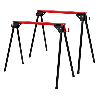 Saw Horses 2 Pack, Folding Portable Work Horse with Fast Open Legs, Heavy Duty Steel Sawhorse for Garage, Workshop, Fully Assembled SolidRoot Buy Furniture USA