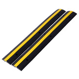 Cable Protector Ramp Rubber Speed Bumps 2 Pack of 1 Channel 6600Lbs Load Capacity with 12 Bolts Spike for Asphalt Concrete Gravel Driveway (1 Channel, 2 Pack) SolidRoot Buy Furniture USA