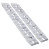 Heavy-Duty Ramps with Top Hook Attaching End, Universal Loading Ramp for Motorcycle, Tractor, ATV/UT 84' X 14' 6600 LBS 1 Pair 2 Ramps Silver Aluminum SolidRoot Buy Furniture USA