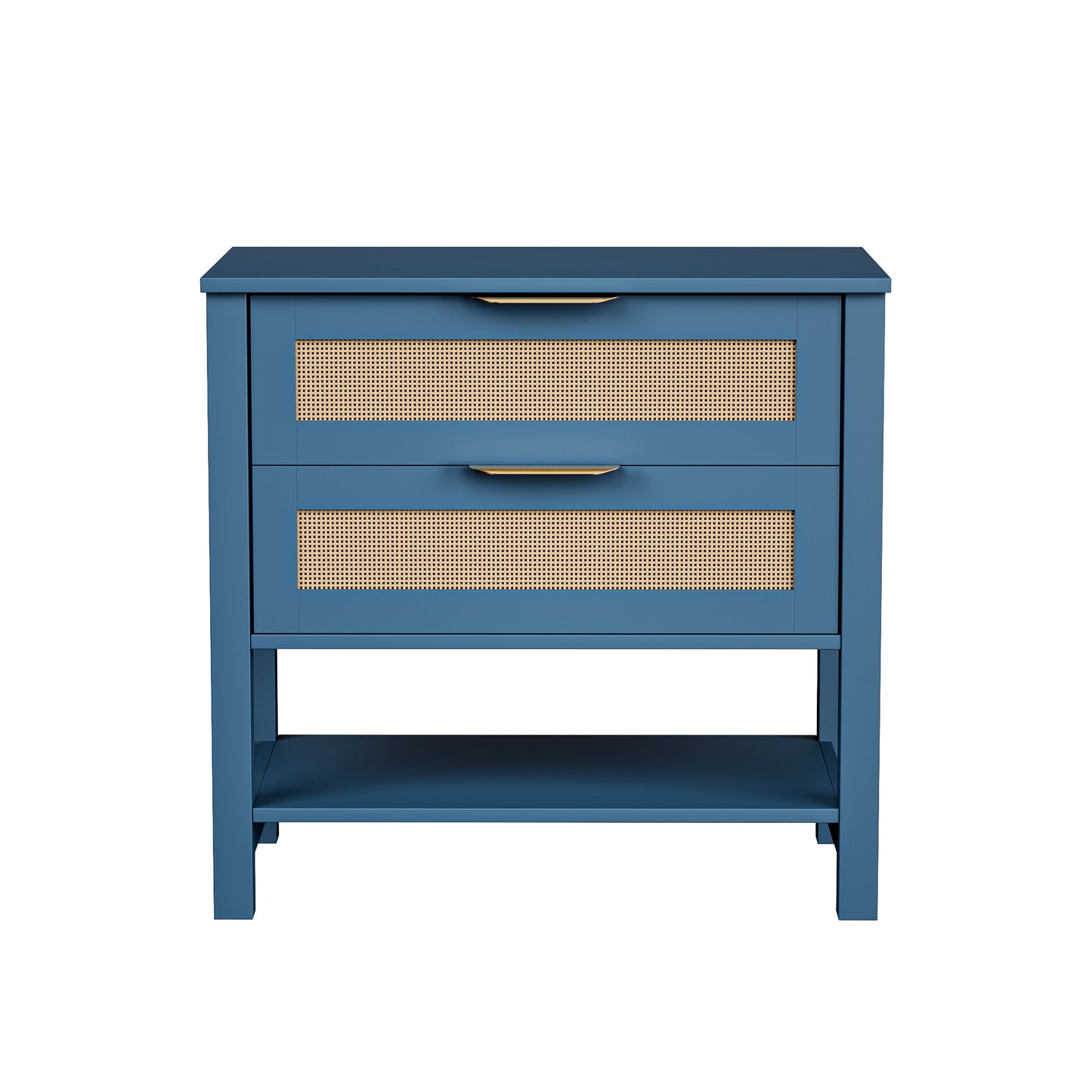 Rattan Nightstand with 2 Drawers and Storage Shelf Boho Bedside Narrow Side Table for Bedroom SolidRoot Buy Furniture USA