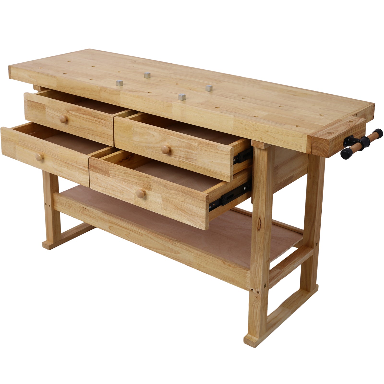 60in Workbench with 4 Drawers Wooden Workbench for Garage Workshop and Home SolidRoot Buy Furniture USA