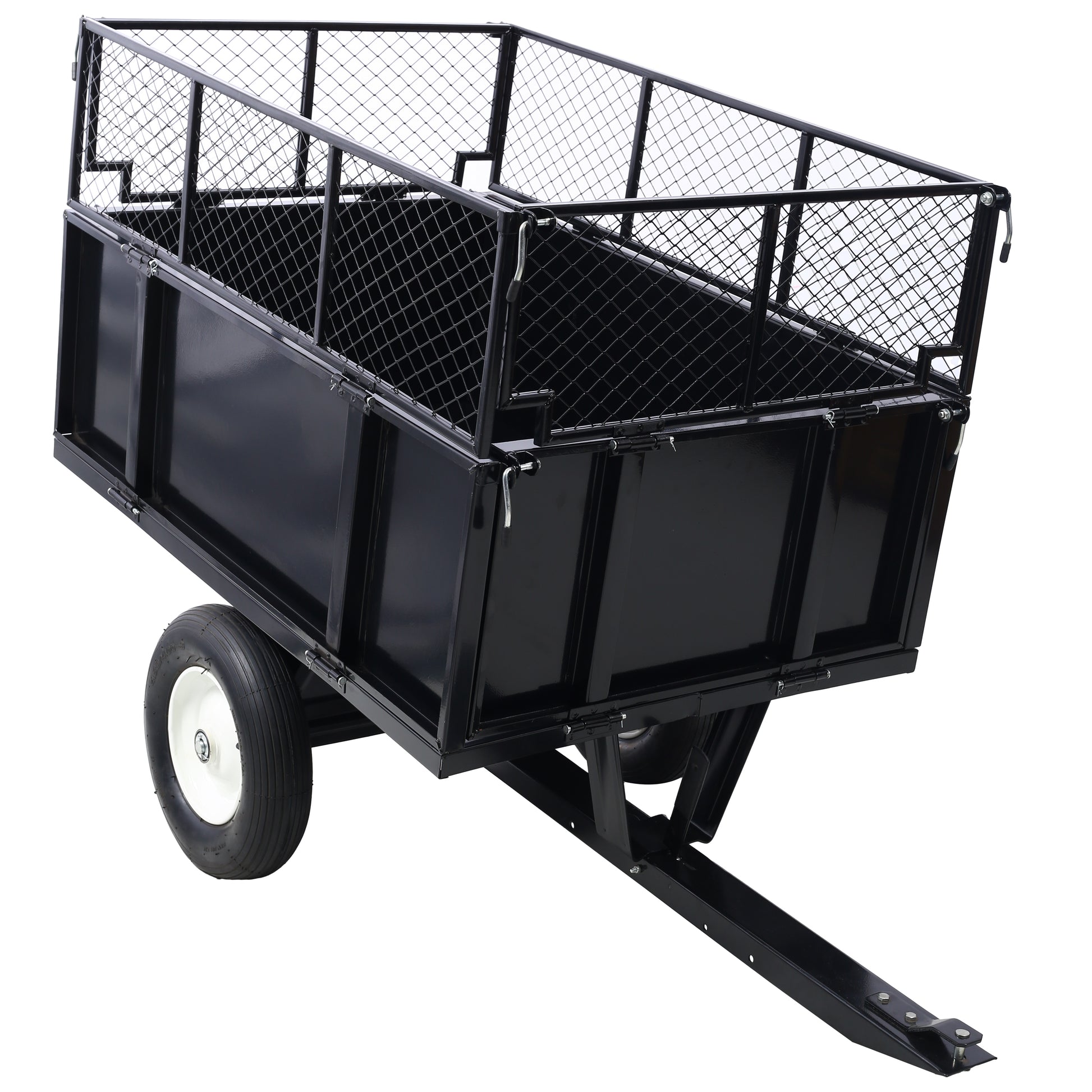 ATV Trailer Steel Dump Cart, 750lbs 22 Cubic Feet Utility Trailer Lawn Garden Trailer with Heavy Duty Tow Behind Carts and Removable Sides for Tractors, ATV, UTV, Lawn Mowers SolidRoot Buy Furniture USA