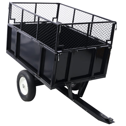 ATV Trailer Steel Dump Cart, 750lbs 22 Cubic Feet Utility Trailer Lawn Garden Trailer with Heavy Duty Tow Behind Carts and Removable Sides for Tractors, ATV, UTV, Lawn Mowers SolidRoot Buy Furniture USA