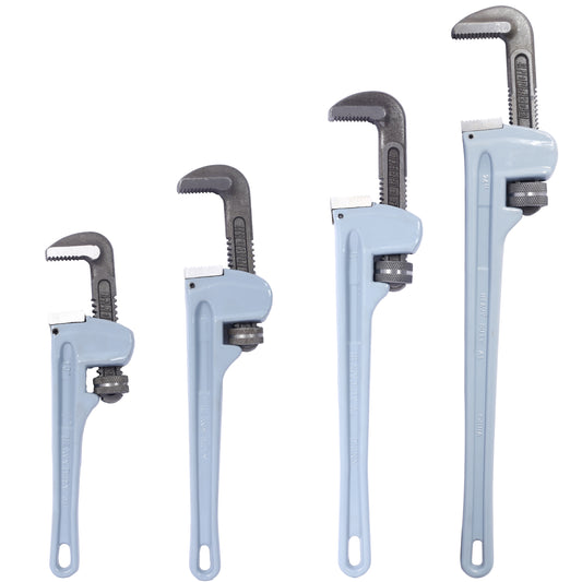 4PCS Aluminium Pipe Wrench Adjustable Jaw Plumbing Pipe Wrench (10' 14' 18' 24' inch) Pipe Wrench Set SolidRoot Buy Furniture USA