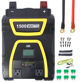 1500 Watts Power Inverter Modified Sine Wave Car LED Display , Portable AC Power Emergencies, Job Sites, Trucks Boats Off Grid RV Camping,12V to 115 Volts SolidRoot Buy Furniture USA