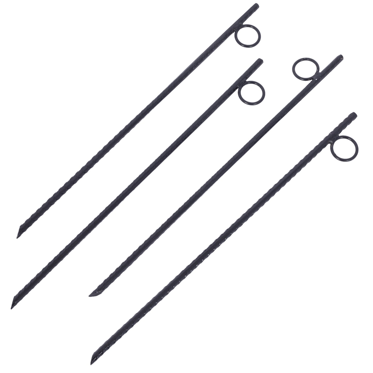 Rebar stake with loop 4pcs Grip Rebar 3/8x 18 Inch Steel Durable Heavy Duty Tent Canopy Ground Stakes with Angled Ends and 1 Inch Loops for Campsites and Canopies SolidRoot Buy Furniture USA
