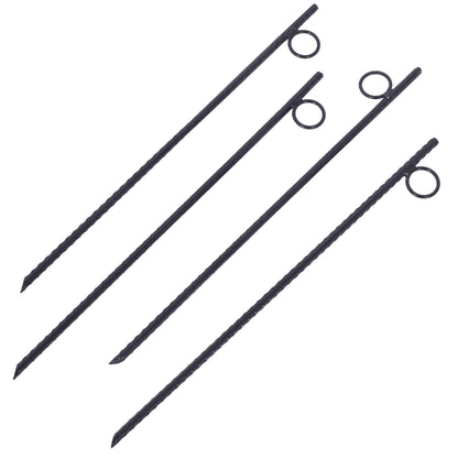 Rebar stake with loop 4pcs Grip Rebar 3/8x 18 Inch Steel Durable Heavy Duty Tent Canopy Ground Stakes with Angled Ends and 1 Inch Loops for Campsites and Canopies SolidRoot Buy Furniture USA