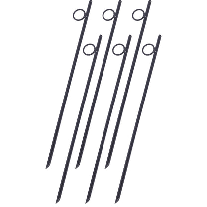 Rebar stake with loop 6pcs Grip Rebar 3/8x 18 Inch Steel Durable Heavy Duty Tent Canopy Ground Stakes with Angled Ends and 1 Inch Loops for Campsites and Canopies SolidRoot Buy Furniture USA