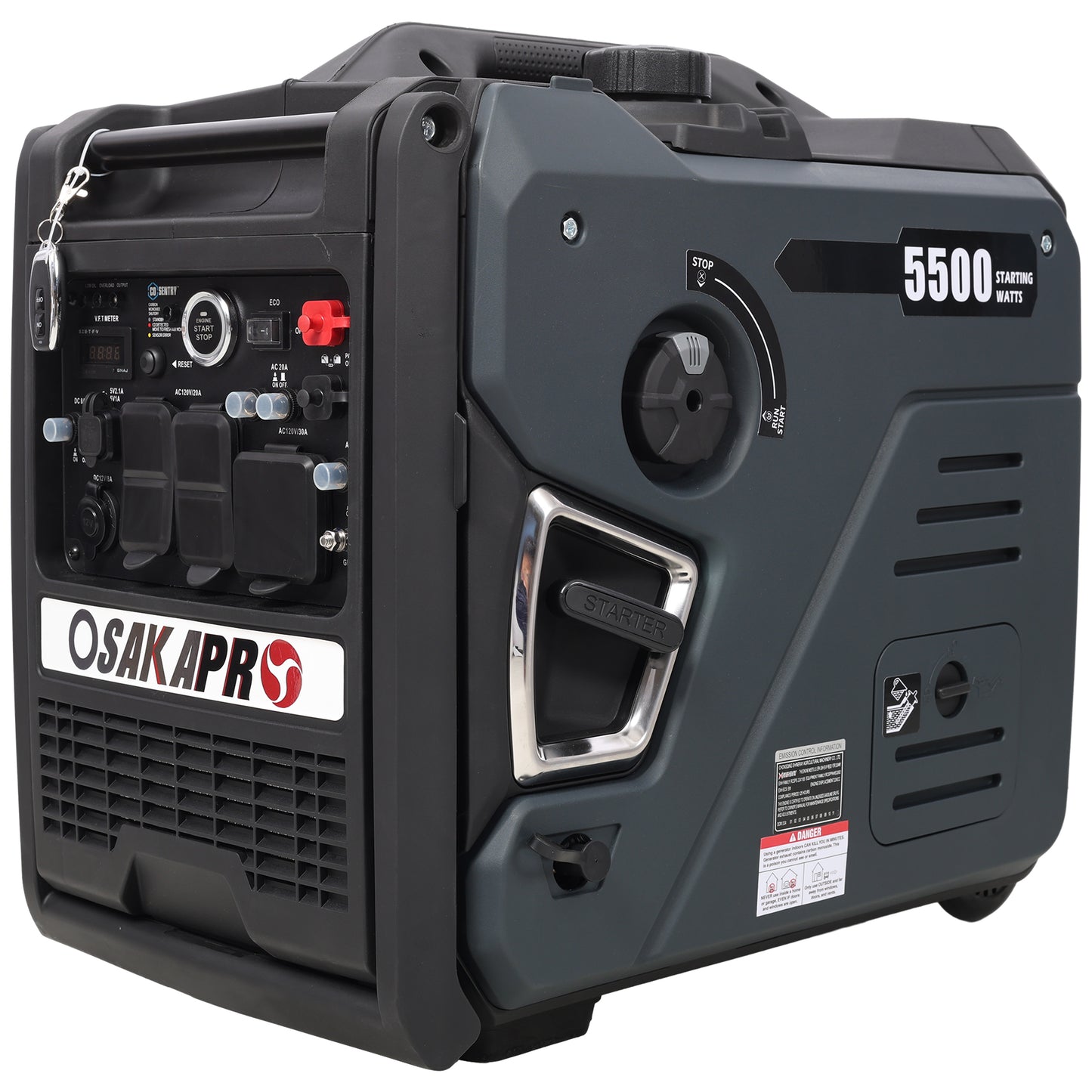 Super Quiet Inverter Generator 5.5KW Portable Dual Fuel Electric & Remote Start, Gray Aluminium SolidRoot Buy Furniture USA