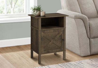Accent Table, Side Table, End, Living Room, Small, Storage, Dark Oak Laminate, Transitional SolidRoot Buy Furniture USA
