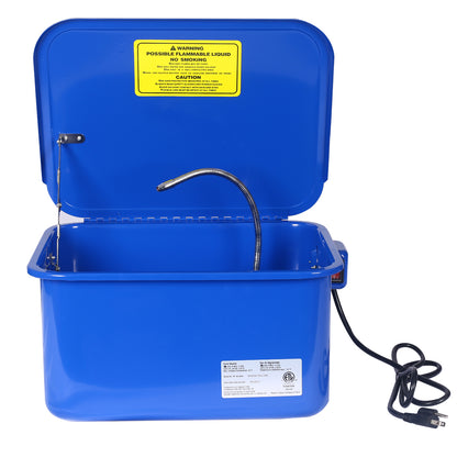 Benchtop Parts Washer with 110V Pump, 3.5 Gallon Capacity, Blue Steel, 18.10 x 13.40 x 9.10 inches SolidRoot Buy Furniture USA