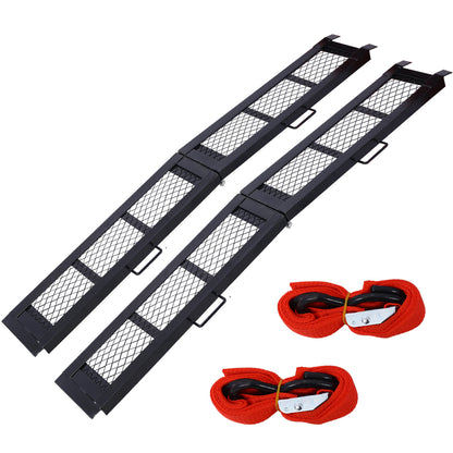 80' Steel Loading Ramp, 800LBS Capacity, Portable Motorcycle Ramp, Folding ATV Ramp for Pick up Truck, Black, Pack of PAIR SolidRoot Buy Furniture USA