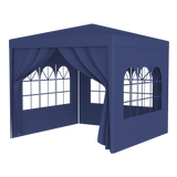 10'x10' Party Tent Outdoor Heavy Duty Gazebo Wedding Canopy + 4 Removable Walls ,Blue SolidRoot Buy Furniture USA