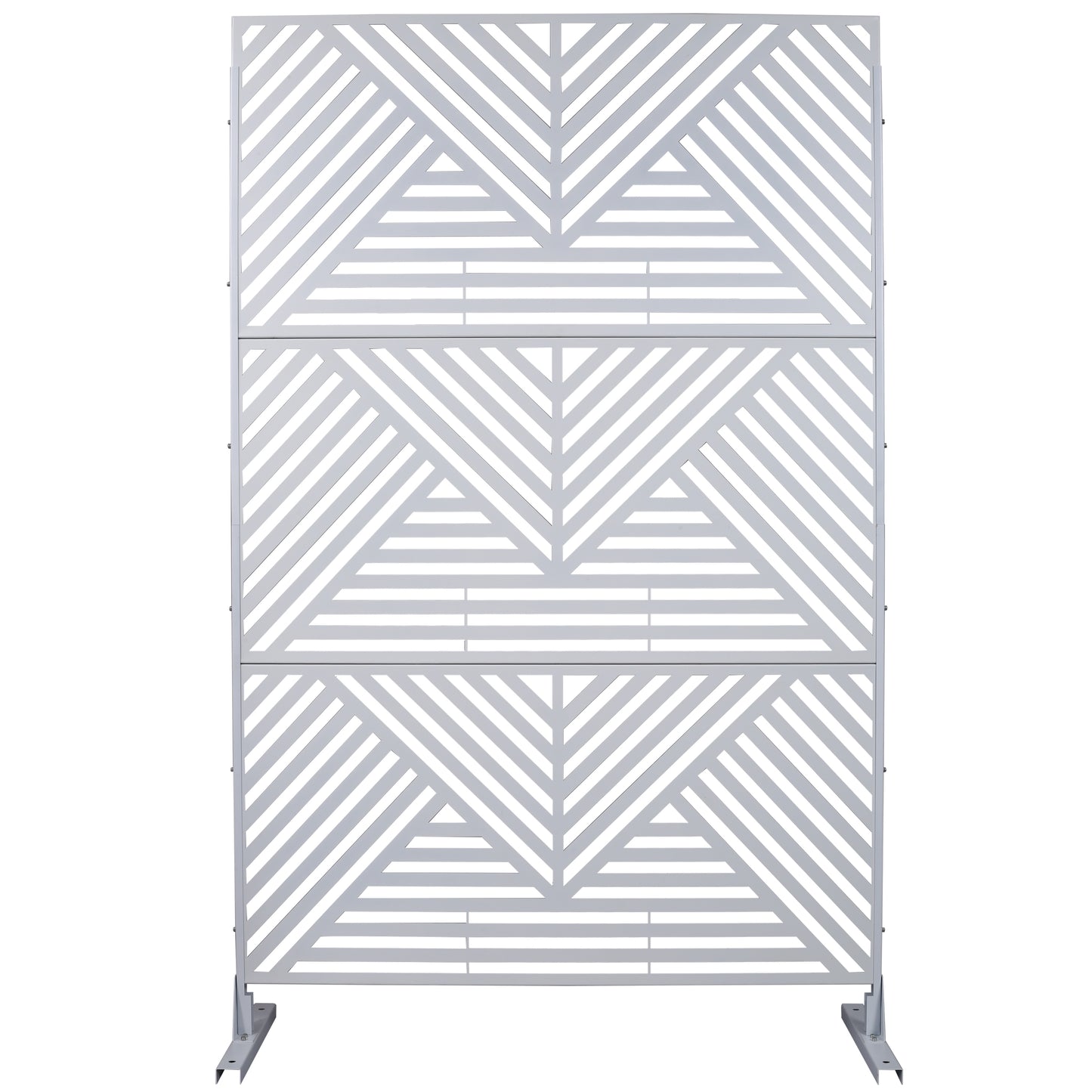 Outdoor & Indoor Privacy Screen Metal Privacy Screen 76' H×48' W, Freestanding Decorative Privacy Screen for Deck Balcony Patio, Privacy Fence Panels White SolidRoot Buy Furniture USA