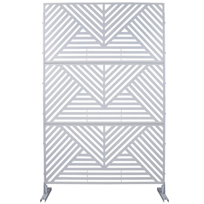Outdoor & Indoor Privacy Screen Metal Privacy Screen 76' H×48' W, Freestanding Decorative Privacy Screen for Deck Balcony Patio, Privacy Fence Panels White SolidRoot Buy Furniture USA