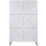 Outdoor & Indoor Privacy Screen Metal Privacy Screen 76' H×48' W, Freestanding Decorative Privacy Screen for Deck Balcony Patio, Privacy Fence Panels White SolidRoot Buy Furniture USA