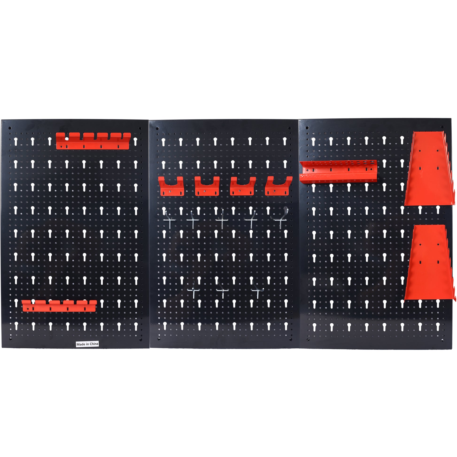 Pegboard Wall Organizer, 4ft Metal Garage Pegboard Tool Organizer w/3 Pegboards, Drill Bit Rack, Wrench Rack, Hooks Accessories, Wall-Mounted Tool Storage Pegboard for Workshop Warehouse, Black SolidRoot Buy Furniture USA