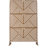 Freestanding Decorative Privacy Screen for Deck Balcony Patio, Metal Privacy Screen 76' H×48' W, Brown SolidRoot Buy Furniture USA