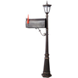 Stratford Heavy Duty Cast Aluminum Mailbox with Post and Solar Light, Fluted Base, Decorative Modern Mailbox, Brown or Black SolidRoot Buy Furniture USA