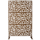 Outdoor & Indoor Metal Privacy Screen Freestanding Decorative Privacy Screen 76' H x 48' W, Privacy Fence Panels for Deck Balcony Patio Garden, Brown SolidRoot Buy Furniture USA