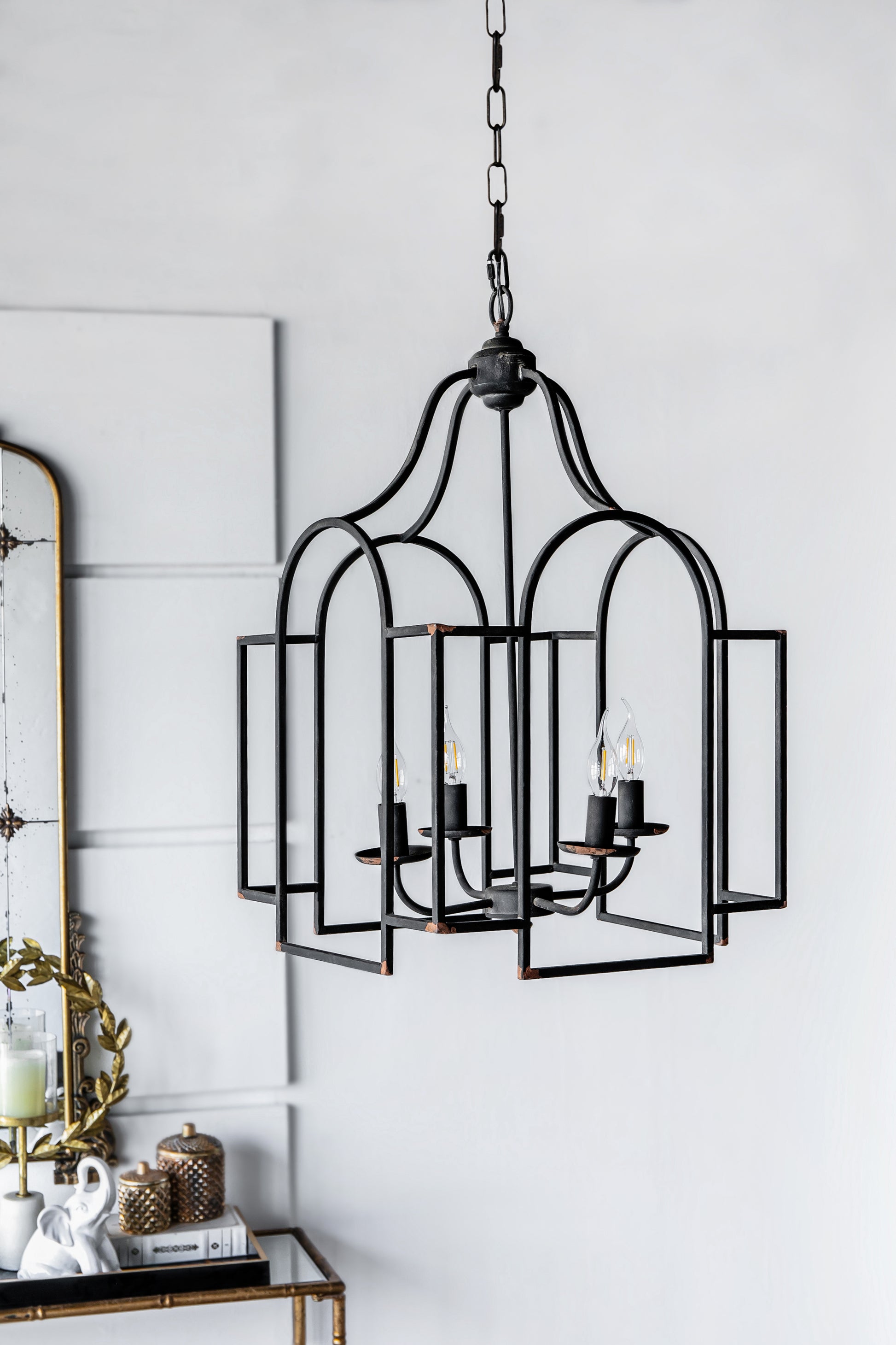 17.3x17.3x28.7' Malin Entry 4-Light Chandelier, Hanging Light Fixture for Kitchen Dining Room Foyer Entryway, Bulb Not Included SolidRoot Buy Furniture USA
