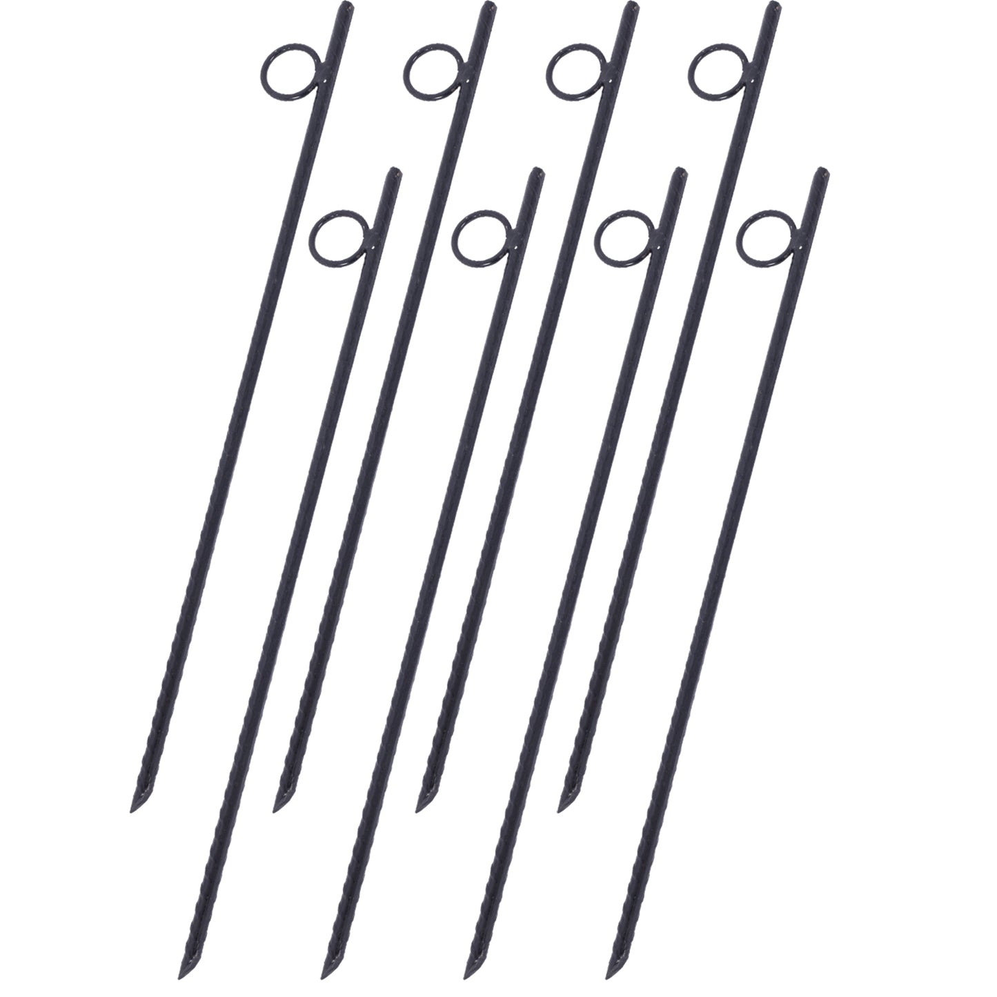 Rebar stake with loop 8pcs Grip Rebar 3/8x 18 Inch Steel Durable Heavy Duty Tent Canopy Ground Stakes with Angled Ends and 1 Inch Loops for Campsites and Canopies SolidRoot Buy Furniture USA