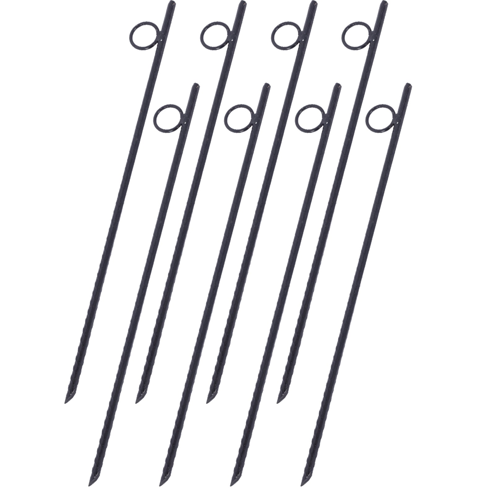 Rebar stake with loop 8pcs Grip Rebar 3/8x 18 Inch Steel Durable Heavy Duty Tent Canopy Ground Stakes with Angled Ends and 1 Inch Loops for Campsites and Canopies SolidRoot Buy Furniture USA